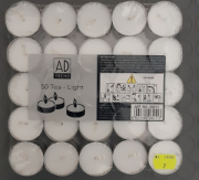 tealight bianco confezione da 50 pz