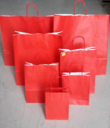 shopper 26x34 cm manico cordino rosso