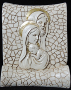 icona pergamena resina sacra famiglia